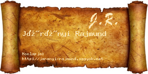 Járányi Rajmund névjegykártya